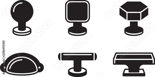Tableau sur toile Flat pack icons of different furniture legs and bases Vector