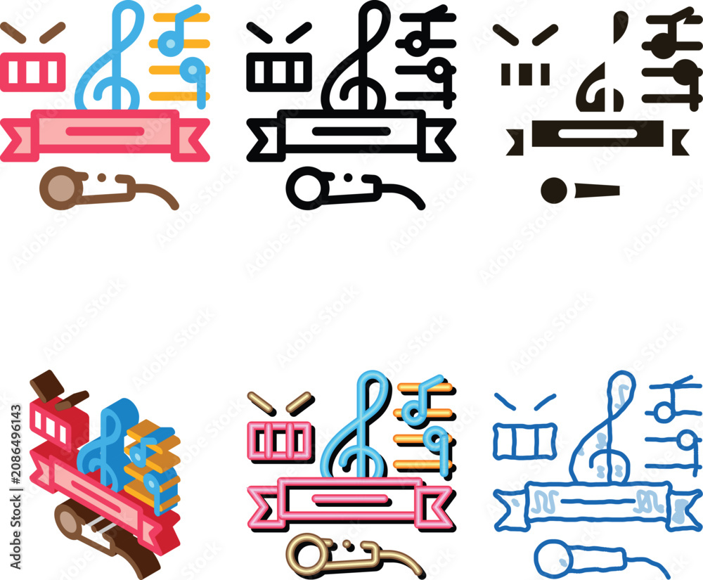 Naklejka premium Music Lessons Graduation Icon Vector. Outline Music Lessons designs Graduation Sign. Isolated Contour Symbol