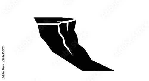 Foto Cliff edge illustration depicts a steep drop off point in a rugged natural landscape