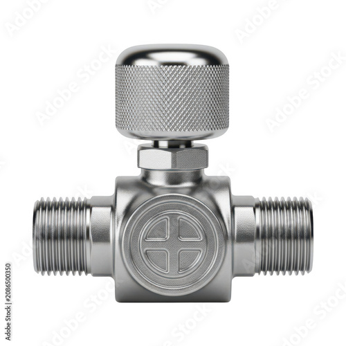 A high quality metallic plumbing valve with a knurled adjustment knob handle