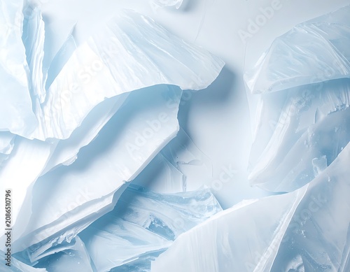 Crinkled blue tissue paper background texture.