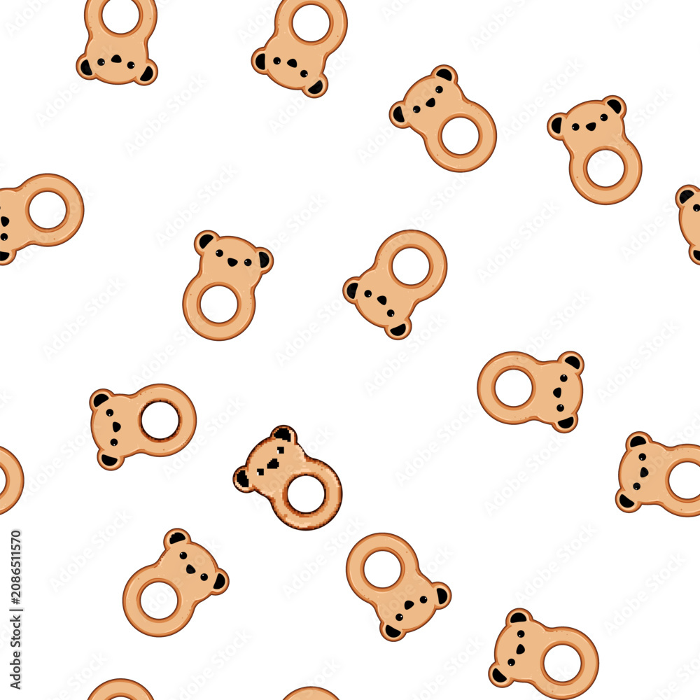 Fototapeta premium pattern bpa teething ring cartoon. free cooling, freezer safe, durable colorful bpa teething ring sign vector