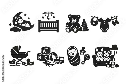 black and white icons
