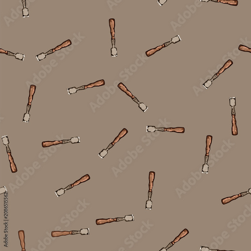 Obraz na plátně seamless pattern precision chisel carving cartoon