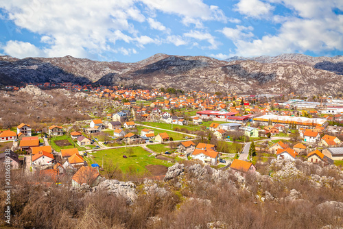 Town of Cetinje in Lovcen mountain panoramic view