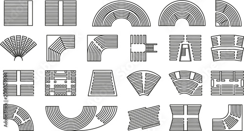 Photos Stadium seating geometry architectural overhead templates exhibiting circular ro