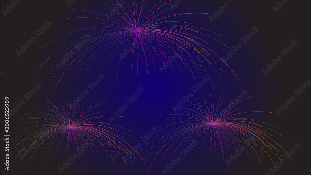 Fototapeta premium Abstract Celebration Fireworks Sparkle Pattern Background - Glowing Particle Explosion Starburst Backdrop, Festive Holiday Event Night Wallpaper, and Modern Digital Graphic Vector Asset