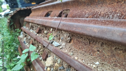 Close up of rusty corrugated metal texture