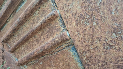 Weathered metal edge with heavy rust texture