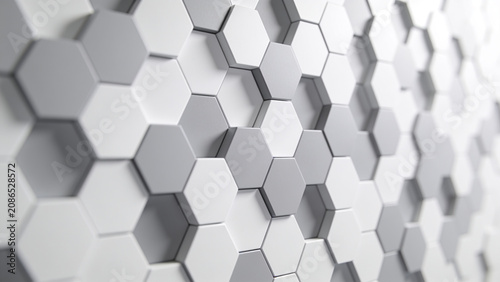 Hexagonal tiles form a modern, geometric pattern