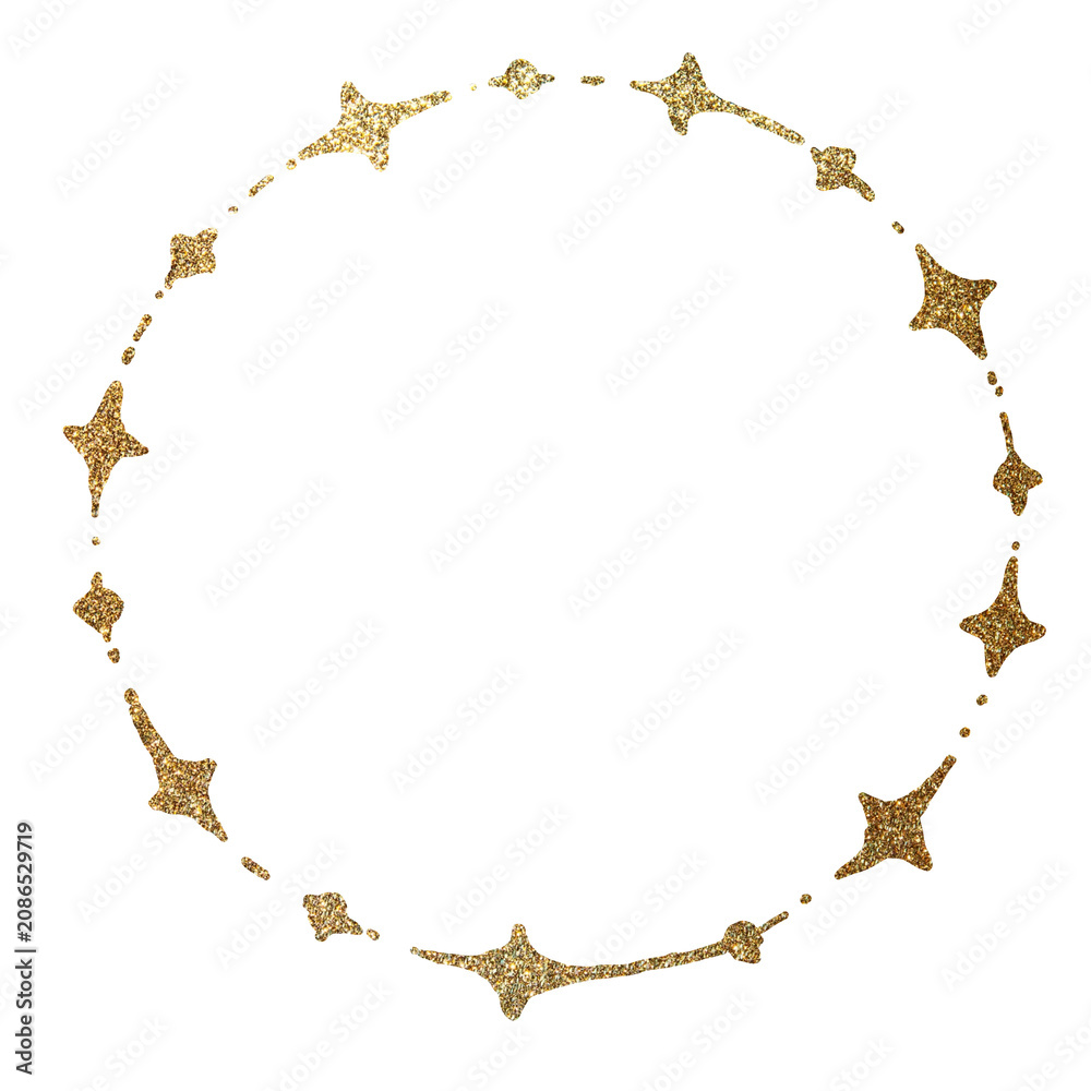 Fototapeta premium Gold Glitter Sparkling Circle Frame