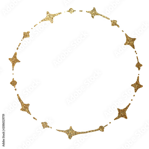Gold Glitter Sparkling Circle Frame