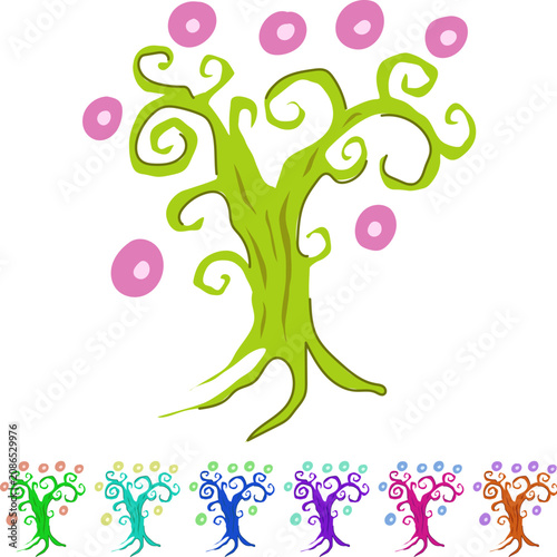 Bild auf Leinwand legendary fantasy magic tree cartoon