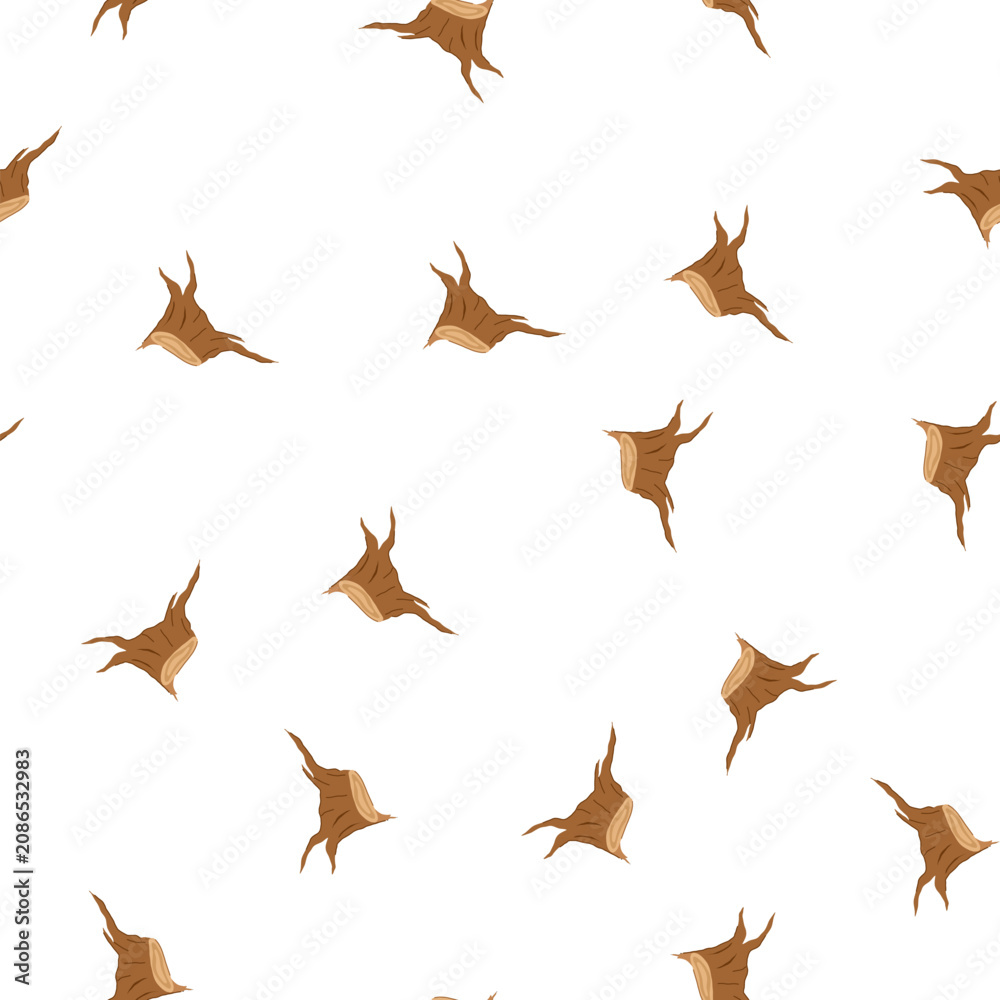Fototapeta premium pattern trunk stump cartoon. growth wooden, stump texture, life log trunk stump sign. seamless symbol vector illustration