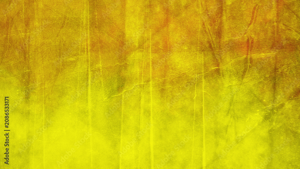 Naklejka premium Abstract bright yellow and gold vintage paper texture background with old creased wrinkled structures rough distressed grunge overlay effect vector illustration