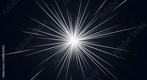White starburst with radial speed lines bursting on a dark background for comic action scenes