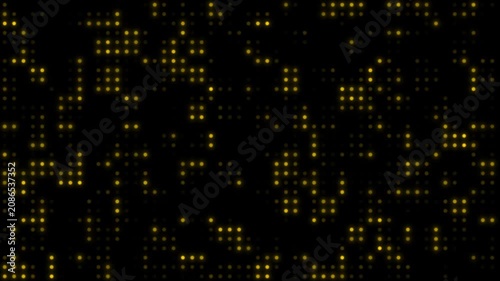 Small dots seamless technology halftone doted animation on black background.