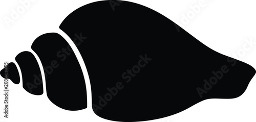 Photos Vector conch shell icon black silhouette illustration