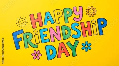 Vibrant happy friendship day greeting