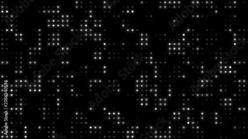 Small dots seamless technology halftone doted animation on black background.
