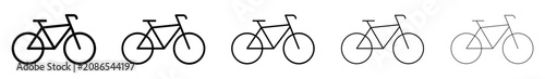 Foto bicycle line icon set
