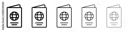 passport icon pack. passport icon pack highlighting global international travel document, border control customs, and citizenship identity