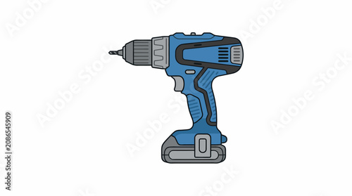 Tableau sur toile An illustration of a blue cordless drill on a white background for 20260703 reference