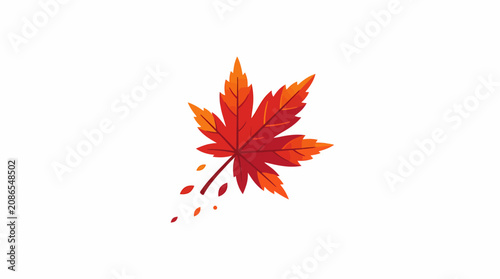 Tableau sur toile A falling red maple leaf creates a colorful scene outdoors in nature