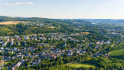 Foto Trier cityscape, vineyards, forest, meadows and agriculture fields, moselle vall