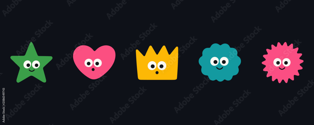 Fototapeta premium CUTE BLOB: Emotion Vector Shapes