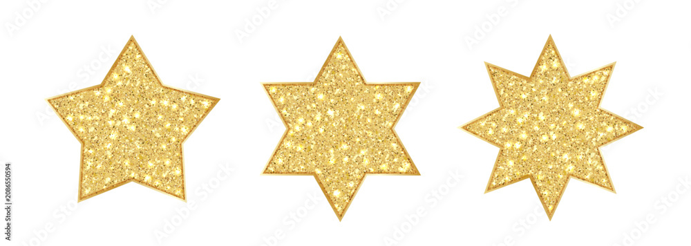 Fototapeta premium Gold glitter star isolated on transparent background PNG. Christmas shiny decoration. Holiday premium vector design