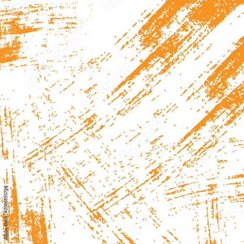 Abstract Orange Brush Stroke Grunge Texture on White Background