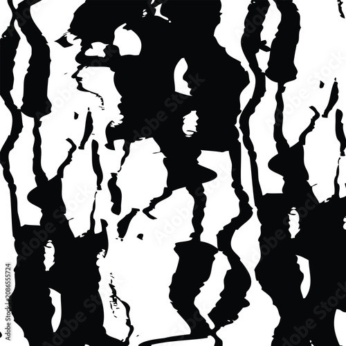 Abstract Black and White Organic Camouflage Pattern Background