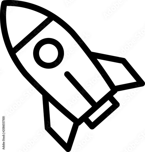 Tableau sur toile Black rocket icon - outline