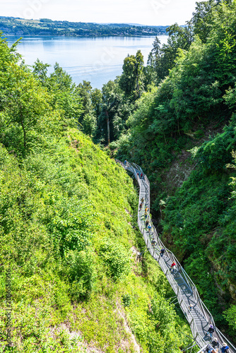 Panoramic walkway offers views of Marienschlucht gorge at Lake Constance near Konstanz, Germany, after 11-year closure