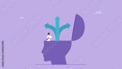 Fotografía Businessman decide way of success in his own head