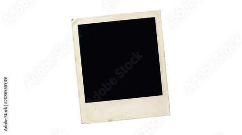 Vintage polaroid 600 plus photo frame isolated on transparent background