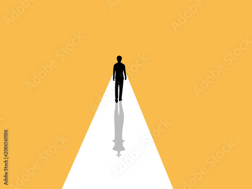 Fotografie businessman with his shadow as the king of chess, concept of confidence