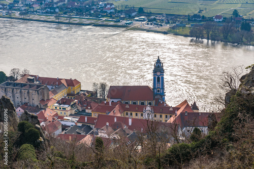 The Blue Tower of Duerunstein Abbey, Wachau Cultural Landscape, UNESCO World Heritage Site, Austria