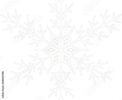Snowflake, frosty, winter, crystal, gray, vector, illustration, ornament, decoration, design element