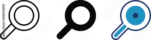 Картината върху платно magnifying glass icon with various styles featuring vector, illustration, design