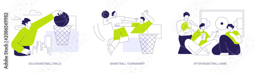 Basketball isolated cartoon vector illustrations se