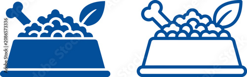 Canvastavla Pet food icons with bone and leaf design elements