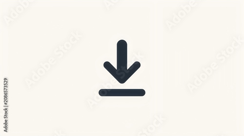 Close-up of a black downward arrow icon with fill color on a white background