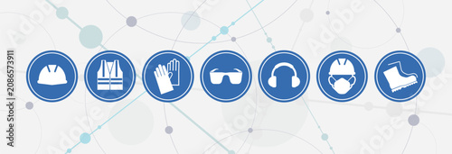vector illustration of a set of blue and white buttons