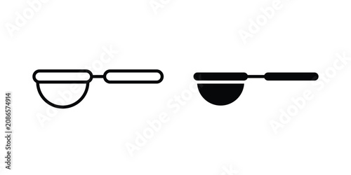 Photos sieve icon outline elements set