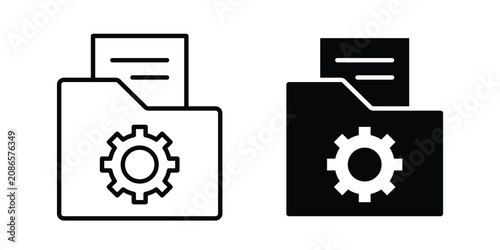 Obraz na plátně Data management icon outline elements set