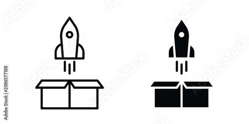 Cuadro en lienzo Product release icon outline elements set