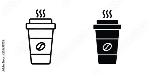 Hot coffee cup icon kit for branding
