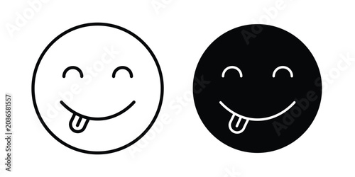 Quadro su tela Yummy smile emoji icon kit for branding